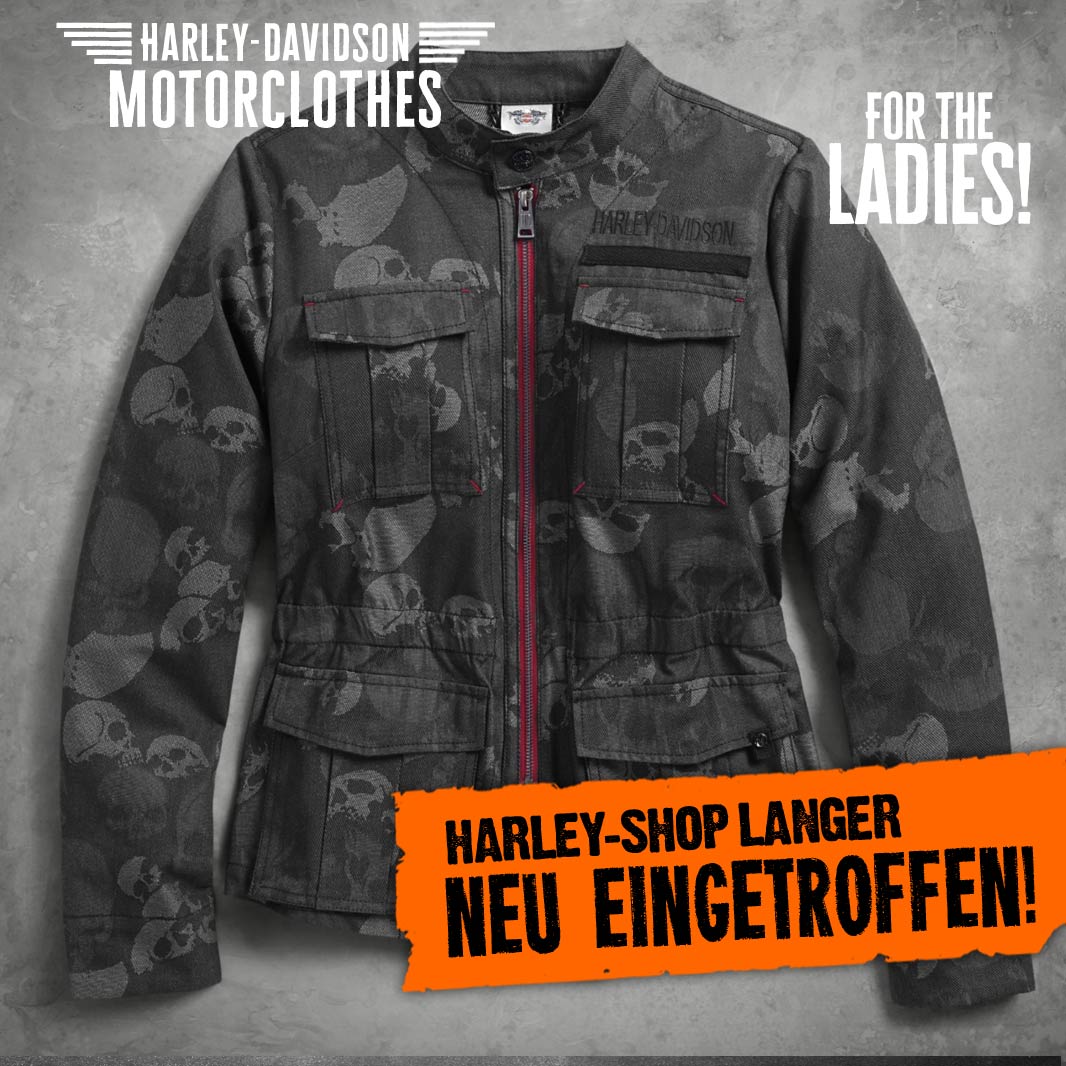 Harley-Davidson Motorclothes - Harley-Shop Langer - FÜr die Damen: 96040-18VW, Damen Frauen, Skull Jaquard Jacke Harley-Davidson Motorclothes, 96040-18VW, Damen Frauen, Skull Jaquard Jacke