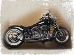 Harley-Shop Langer Softail Umbau Black venom Custombike Harley-Davidson Softail Umbau Custombike Black Venom