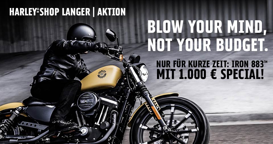 Hol' Dir Deine Iron 883 und spare mit Harley-Shop Langer bis zu 1.000 Euro!