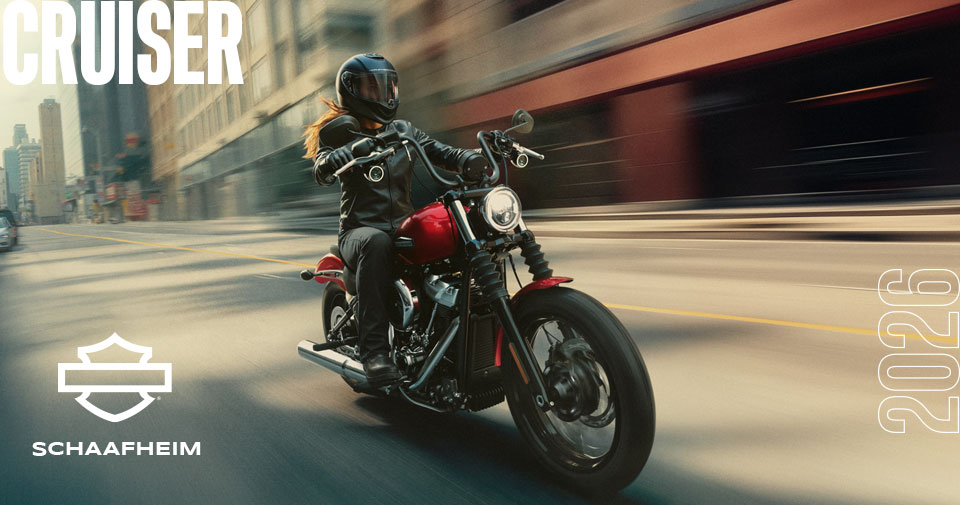 Harley-Shop Langer präsentiert die Cruiser Softail Modelle Modelljahr 2026: Street Bob, Fat Bob, Sport Glide, Breakout, Fat Boy, Heritage Classic