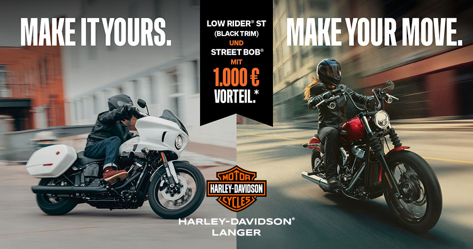 1.000 € Vorteil auf Street Bob und Low Rider ST