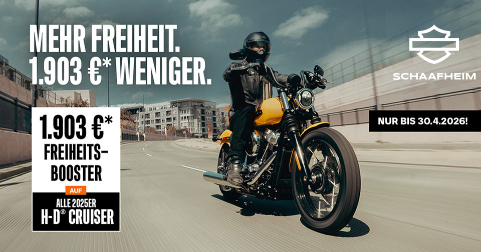 Dein H-D Cruiser mit 1.903 Euro* Freiheits-Booster