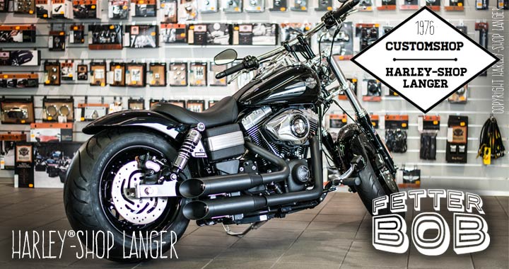 Umbau Dyna Fat Bob zum Fetter Bob Custombike umgebaut vom Harley-Shop Langer Team