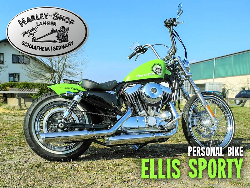 Harley-Shop Langer Sportster Seventy-Two Umbau Ellis Sporty Custombike